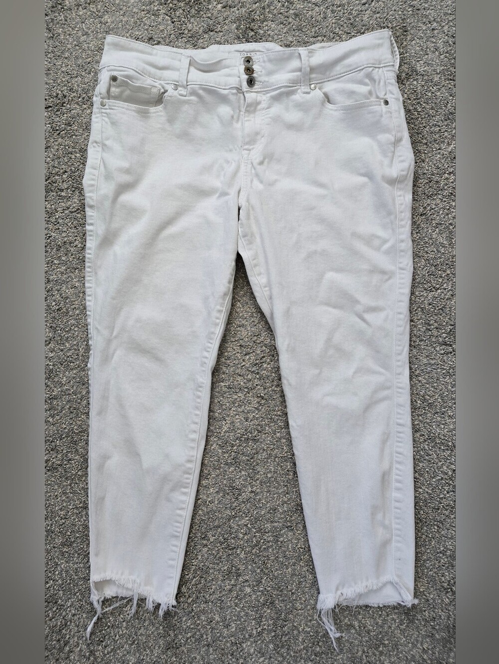 Torrid First At Fit Jegging Jeans White Denim Raw Hem Stretch Women's Plus 18R